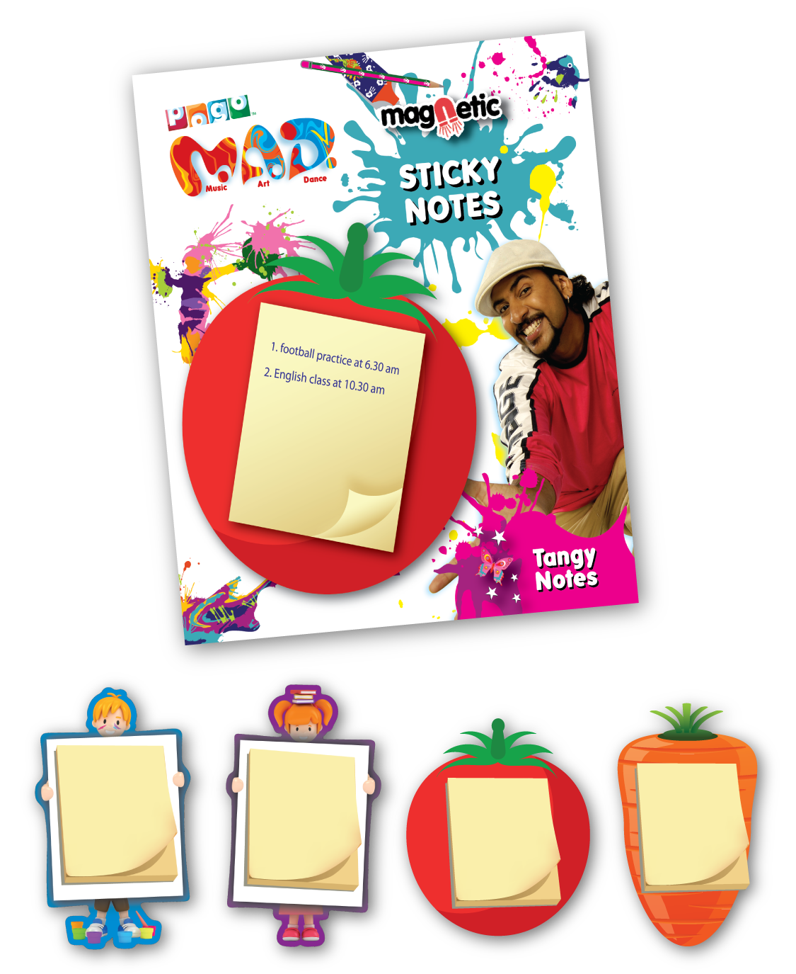 Pogo Mad Magnetic Sticky Notes - Carrot